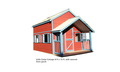Larger playhouse with loft and covered front porch